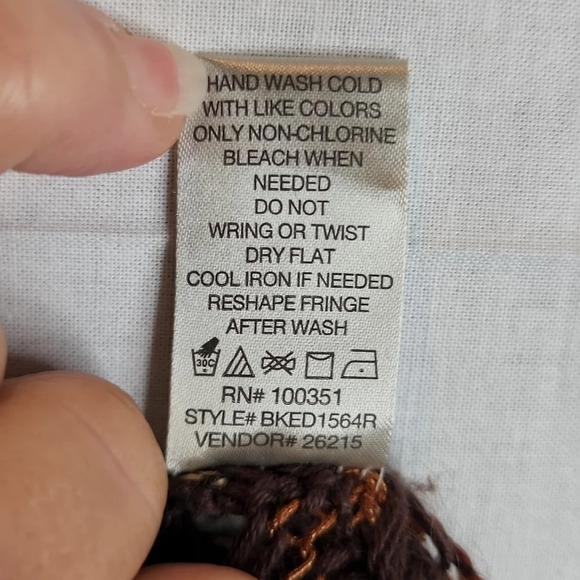 BKE Fringed Brown Sweater Open Cardigan Size Small - Picture 14 of 16